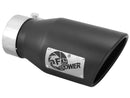 aFe Power Gas Exhaust Tip Black- 3 in In x 4.5 out X 9 in Long Bolt On (Black)-1