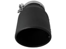 aFe MACHForce XP 5in 304 Stainless Steel Exhaust Tip 5 In x 7 Out x 12L in Bolt On Right - Black-2